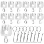 30 Pcs Reusable Practical Curtain Tracks Carrier Rollers Hooks
