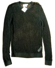 Topman Men’s Jumper Sweater Open Knit Mesh Black Cotton Size S New with Tags