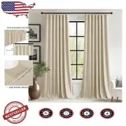 Elegant Beige Velvet Doorway Curtains - Extra Wide 60'' x 90'' for Modern Living