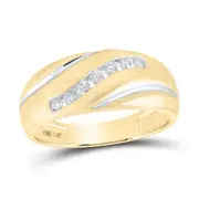 14k Yellow Gold Round Diamond Band Ring 1/4 Cttw