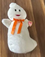 TY Beanie Baby Buddies Spooky Plush Soft White Halloween Ghost 12" Toy 2001