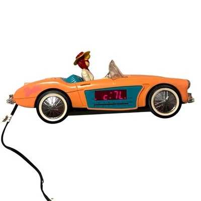 1996 Barbie AM FM Clock Radio Alarm 1962 Austin Healey Convertible Car NEW OPEN