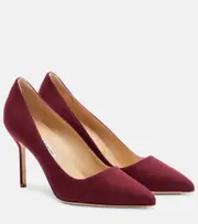 [Manolo Blahnik] Manolo Blahnik BB 90 wool pumps AU 8 burgundy