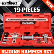 Slide Hammer Tool Kit Dent Puller Wrench Adapter Axle Bearing Hub Auto Repair