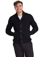 [Raging Bull] Button Up Shawl Cardigan in Black
