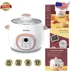 1L Ceramic Slow Cooker - Touch Control Electric Stew Pot for Nutrient-Rich Meals