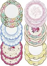Talking Tables TS6-VINTAGE-PLATE Truly Scrumptious Tea Party Vintage Floral Paper Plates Small, Mixed Colors