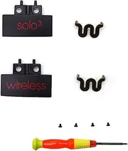 Replacement Headband Hinge Clip Cover + Pin Repair Parts Kits Set Accessories Compatible with Beats Solo3 Wireless Solo2 Wireless Over-Ear Headphones (Matte Black+Red)