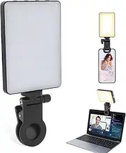 Webcam Streaming Light, 3 Color Temperature Webcam Light, Stepless Dimming 3000K to 9900K Type C Charging Clip Fill Lamp for Laptop Meeting