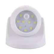 9LED Black/White Rotation Battery Powered Motion Activated Cordless Sensor Night Light