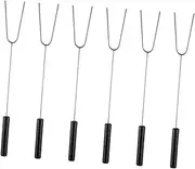 Ciieeo 6Pcs Stainless Steel Roasting Sticks with Handle for BBQ for Marshmallow and Vegetable Skewers and Easy to Clean Barbecue Tools