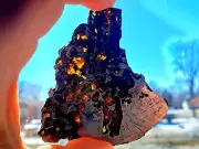 Seymchan Pallasite Meteorite - 76.5 grams. Translucent Slice!