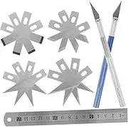 LALAFINA Knife Set Set of Precise Hobby Cutting Tool for Leather Vinyl Ergonomic Grip
