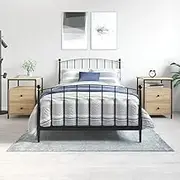 Sonoma Oak Bedside Cabinets - 2 Pcs Nightstand Set, Bedroom Tables Furniture with Storage, Engineered Wood Desk, Living Room Station, 44x45x60cm