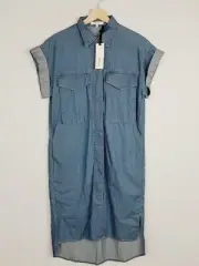 [ MORRISON ] Womens Indigo Denim Zuma Shirt Dress NEW + TAGS | Size XS or AU 8
