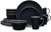[Noritake] BOB Swirl 16-Piece Coupe Set in Black