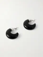 [Sophie Buhai] Sophie Buhai - Donut Silver Onyx Hoop Earrings - Black - One size One size Black