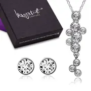Boxed Journey Necklace and Earrings Set Embellished with SWAROVSKI® Crystals