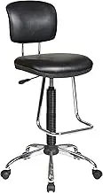Office Star Pneumatic Drafting Chair with Casters and Chrome