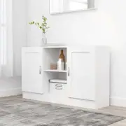 NNEVL Sideboard White 120x30.5x70 cm Chipboard
