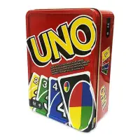 在飛比找蝦皮購物優惠-【朵朵】 UNO紙牌正版鐵盒標準版優諾卡牌撲克牌桌游游戲牌多