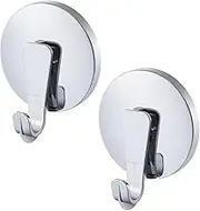 YOHOM Suction Cup Hooks for Shower Wall Suction Towel Holder Removable Bathroom Robe Hook Rack Plastic Shower Hanger for Suction Loofah Hook Glass Door, 2PCS