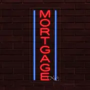 NEW "MORTGAGE" w/BORDER VERTICAL 30x12x1 INCH LED FLEX WINDOW INDOOR SIGN 31592
