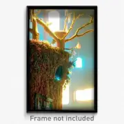Pixel Art Poster - Nifty Nest (8 Bit Psychedelic Trippy Weird Video Game Print)