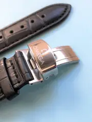 NEW WATCH STRAP Genuine Leather 22mm OMEGA Black SEAMASTER SPEEDMASTER + GIFT