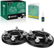 [YHTAUTO] 4X100mm Hub Centric Wheel Spacers 15mm Fits Honda Civic, Accord, Fit, Mini Cooper, Acura, Kia, Mitsubishi Model Wheel Tire Spacers w/ M12x1.5 Studs, 56.1mm Hub Bore 4 Lug 2PCS Black Adapters