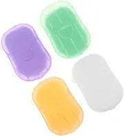 Sosoport 4 Boxes Sheets soap Slices soap Flakes soap Outdoor Small soap Slice Outdoor soap Portable soap Rose soap Paper Travel pp