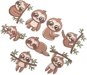 Generic 8PCS Sloth Cloth Patches Embroidered Applique for Clothing Hats and Bags DIY Craft Decoration for Creative Projects and Repairs