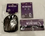 Wednesday Accessory Set - Choker, Earrings & Mini Backpack Key Chain! Halloween