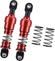 2X 1:10 RC Car Shock Absorber,Spare Parts,RC Damper Metal Spring for Vehicles Trucks, red