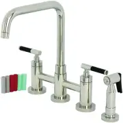 Kingston Brass KS828.CKLBS Kaiser 1.8 GPM Bridge Kitchen Faucet - - Nickel