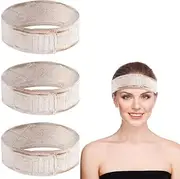 Adjustable Velvet Wig Headband, 3Pcs Non Slip Velvet Wig Grip Headband Adjustable Elastic Wig Headband,Velvet Wig Headband Velvet Wig Grip Band Non-slip Wig Headband,Flexible Velvet Wig Grip,Nude (Colorful, Large)