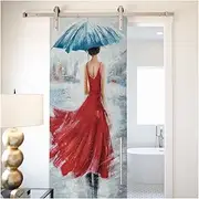 Door Stickers Toilet Door Sticker Wrap Wall Mural Wallpaper Self Adhesive 3D Removable Waterproof Doors Decal Woman Rooms(T,77x200cm)