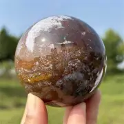 530g Natural Ocean Jasper Quartz Sphere Crystal Ball Reiki Healing Gift Decor