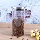 1000ml Glass Storage Jar Coffee Beans Kitchen Food Container Stainless Steel GE