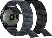 [Abanen] Hook and Loop Quick Dry Watch Band for Fenix 7X / Fenix 6X / Fenix 5X / Instinct 2X, 26mm Woven Nylon Ultralight Sport Wristband Strap for Garmin Enduro 2,epix Pro 51mm