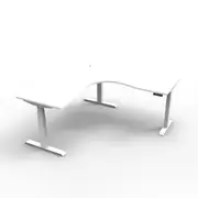 1800Mm Natural White And White Corner Workstation