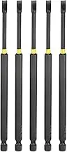 uxcell 5pcs SL5 Slotted Impact Screwdriver Bits 5mm Slotted Tip 1/4" Hex Shank 150mm (6") Long Magnetic Flat Head Phosphated S2 Steel Screw Driver Drill Bits Electric Power Tool