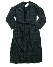 NWT Eileen Fisher Belted Long Kimono Jacket in Black - Size L #LT26