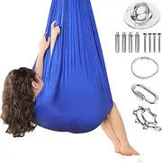 Sensory Swing for Kids and Adults, Therapy Swing Indoor, Adjustabl Snuggle Hanging Cuddle Hammock Indoor, Hanging Chair, Nest Swing, Outdoor Swing Great for Sensory Integration(Blue)