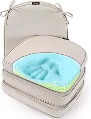 Gel Memory Foam Chair Cushions, Fadeshield Water-, Stain-Resistant Durable Rever