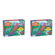 2x 42pc Mudpuppy Kids/Children Jigsaw Puzzle Toy 38x38cm Fuzzy Dinosaurs 3+
