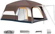 Camping Tent, Family Cabin Tent with Multiple Rooms, 122.05x82.68x70.87 inches Windproof Outdoor Shelter for Backpacking, Beach, Hiking, Travel, Mountain Climbing and Backyard Adventures