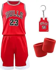 [Pardofelis] Basketball Jersey for Boys, Quick-Drying Basketball Jersey and Shorts with Wrist Wraps, Sleeveless Basketball Suit Set for Training and Games, High-Quality Basketball Clothing