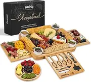 SMIRLY Charcuterie Boards Gift Set: Large Charcuterie Board Set, Bamboo Cheese Board Set - House Warming Gifts New Home, Wedding Gifts for Couple, Bridal Shower Gift