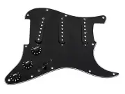 NEW Strat Pickguard All Black 11 Hole 3 Ply SSS for Fender Style Ships from US